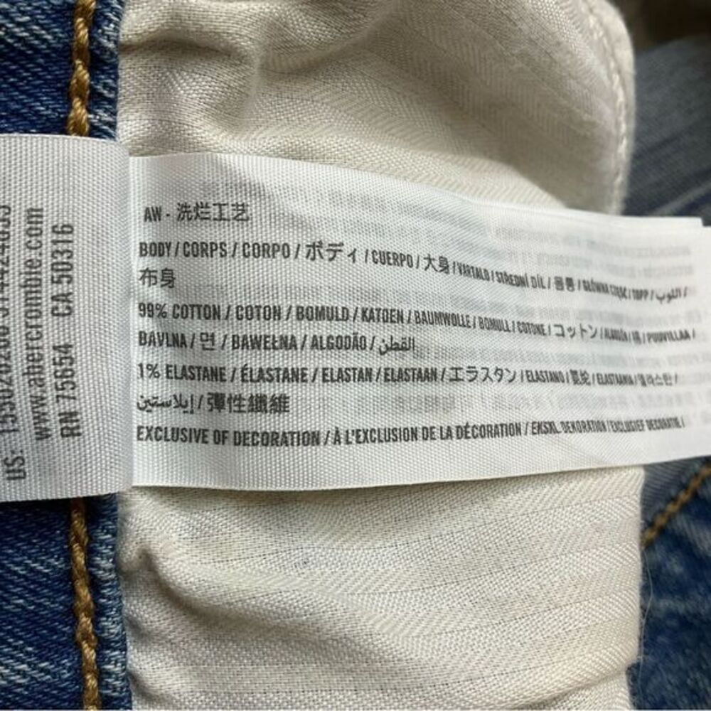 A&F Ankle‎ Straight Ultra High Rise 27 Short Ripped Medium Wash - Picture 5 of 6